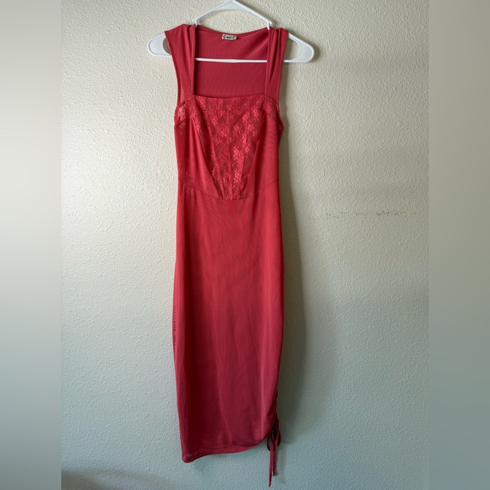 NWOT Free People Intimately Free People Corset-Is Adjustable Lace Mesh Dress - Picture 4 of 9